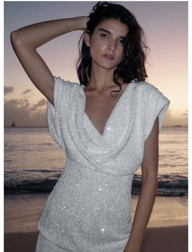 Zara white sequin mini - mini, dress