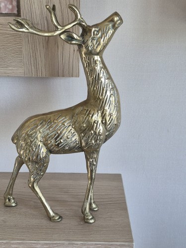 Vintage solid brass - brass, stag