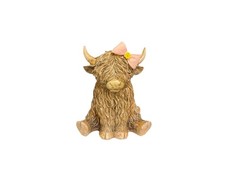 Happy Highland Cow Pink Bow Ornament Gift Boxed