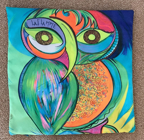 Cushion cover owl bright - cover,