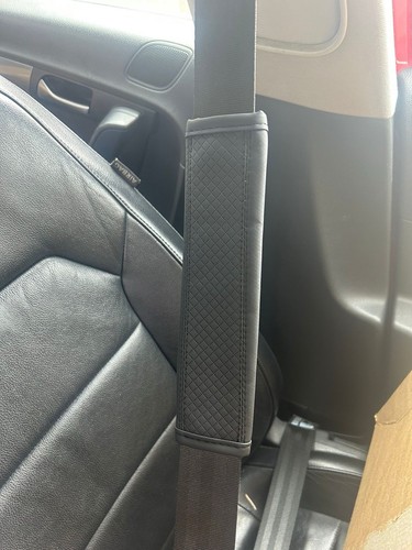 Black leather seat belt - pu,
