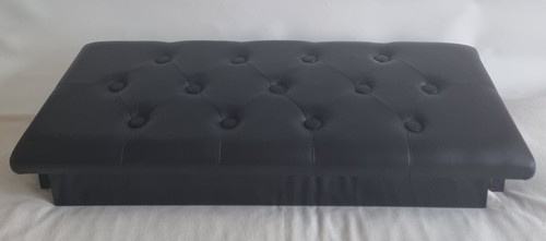 Black ebony wood leather piano - wood,