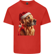 Christmas Golden Retriever Dog Xmas Mens Light Cotton T-Shirt