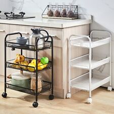 3 Tier Storage Trolley Cart on Wheels Kitchen Bathroom Laundry Narrow Space Rack