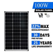 100W Watt Solar Panel 12V Mono Home Off Grid RV Caravan Boat Shed Trailer Van UK