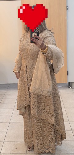 Gold bridal gharara pce - gharara, 3