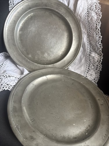 Antique pewter plates - antique,