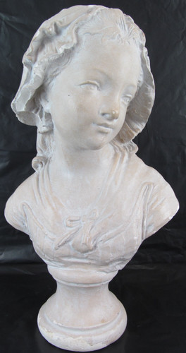 White plaster sculpture bust - white,