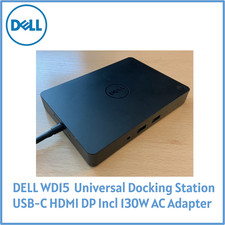 Dell WD15 USB-C Dock | 130W PSU | HDMI mDP VGA | 5xUSB | Gigabit LAN | Tested