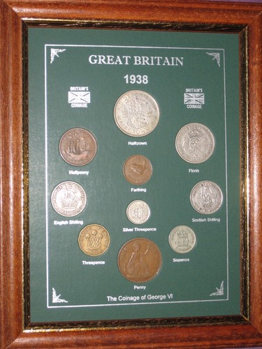 Framed 1938 vintage coin - vintage,