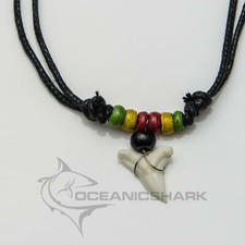 Shark teeth necklace wood