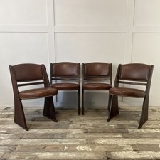 Set of 4 Art Deco Oak Dining Chairs by Ebenezer Gomme