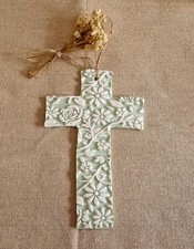 Decorative handmade clay cross - handmade,
