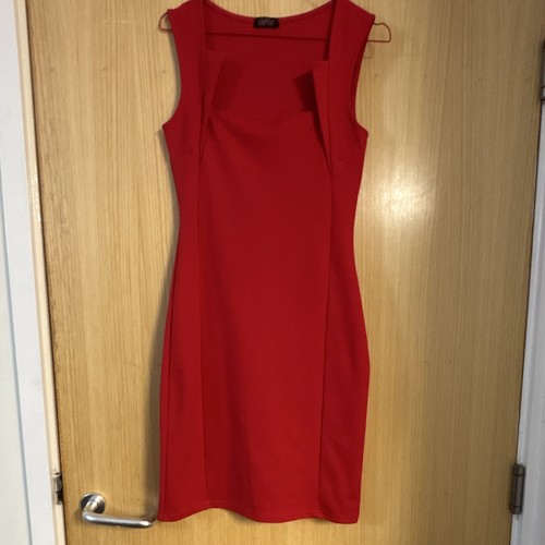 Evita red sleeveless - red, sheath