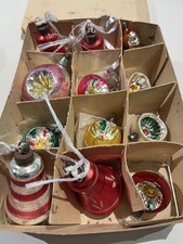 Box Of Vintage Glass Christmas