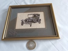 Rare Vintage CASH`S of Coventry Silk Woven Picture-Model T Ford Car Ltd Edition