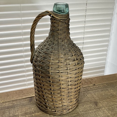 Antique 1800s wicker wrapped - 1800s,