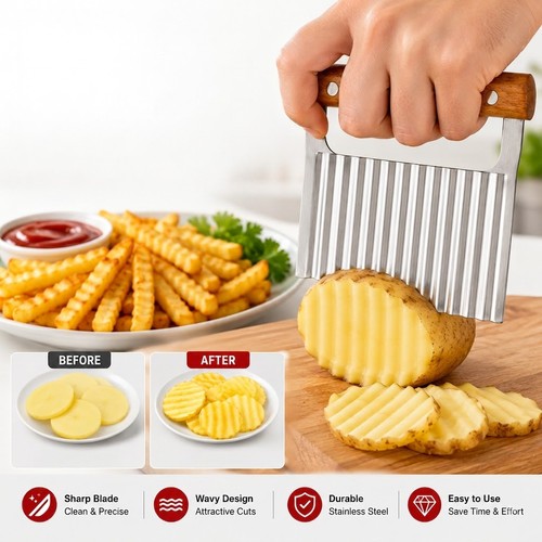 Stainless steel cutter wavy - stainless,