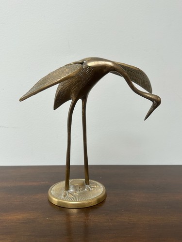 Brass crane heron - brass,