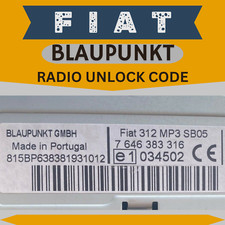 FIAT Radio Code Unlock
