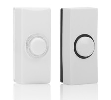 White Door Bell Push Wired Button Illuminated Lit or Unlit - Byron 7730 7910