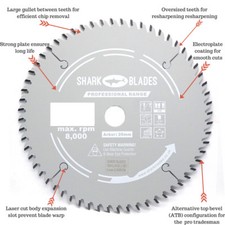 Shark Blades Circular Saw TCT Mitre Saw Chop Saw Blades 185-305mm PRO GRADE