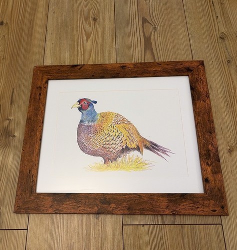 Framed pheasant artwork wall - pheasant,