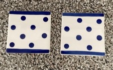 Whittard Of Chelsea Ceramic Coasters Tea Clipper Blue And White Design x 2