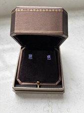 Tanzanite oval studs set in