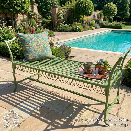 Garden bench green - garden, antique