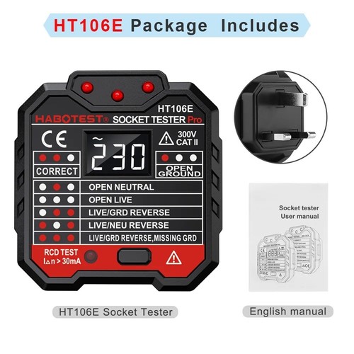 Ht107 pro socket tester rcd - tester,