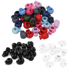 Spring Loaded Round Toggle Stop Cord Locks End Plastic Single Hole Stoppers