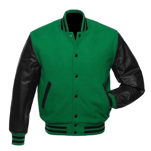 Green pure wool varsity - green,