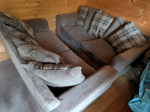 Two matching grey - 3, seater