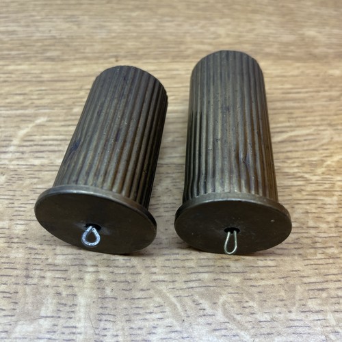 Brass cased clock weights - cased, pair