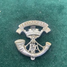 Vintage Somerset Light Infantry Jellalabad P.A. Slider Cap Badge White Metal