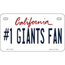 #1 Giants Fan Novelty Metal Motorcycle License Plate Sign Car Truck Wall Home