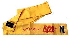 Kung sash gold with dragon - sash,