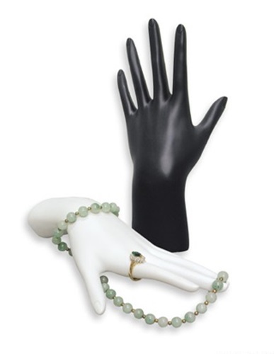 Black polystyrene hand display - black,