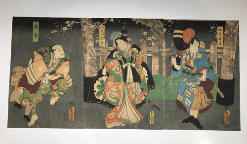 Toyokuni woodblock print - woodblock,