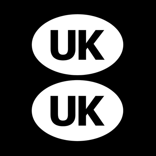 Oval rear car - uk, sticker