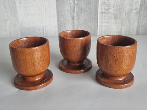 Vintage teak wood - wood, cups