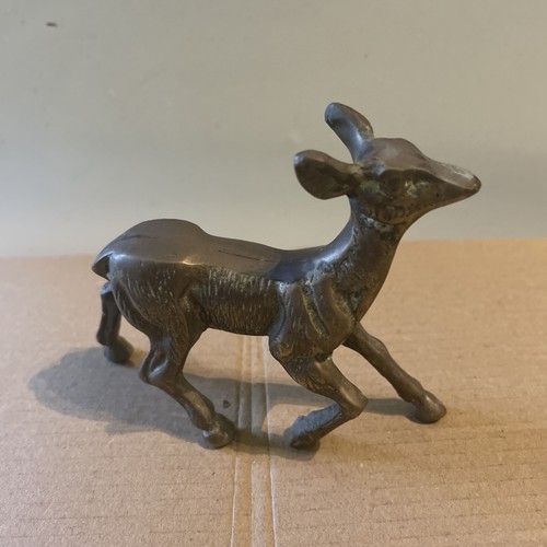 Vintage solid metal baby deer - metal,
