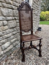 William and Mary Side Chair Spanish / Braganza foot Walnut Cane  Circa 1690