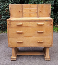 Limed Oak writing cabinet