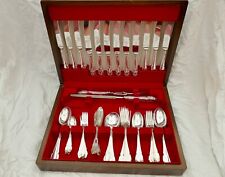 RARE CASED QUEEN ELIZABETH II HM STERLING SILVER CANTEEN OF CUTLERY 1969