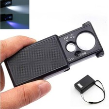 30X 60X Magnifier Reading Magnifying Glass Jewelry Loupe With LED Light Foldable