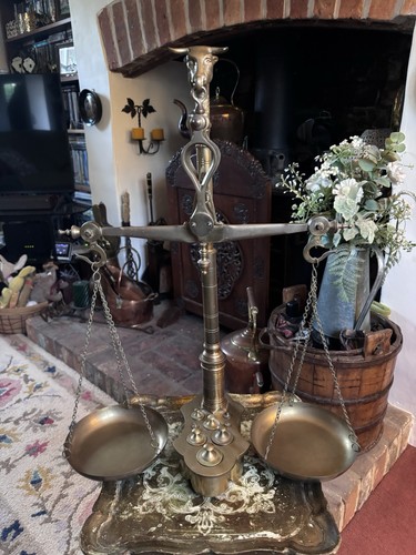 Antique brass balance - brass, scales
