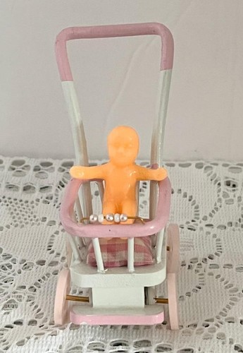 Vintage dollhouse pink white - dollhouse, &