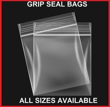 GRIP SEAL BAGS Self Resealable Clear Polythene Poly Plastic Zip Lock All Sizes